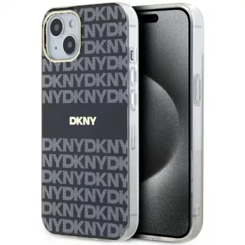 DKNY DKHMP15MHRHSEK Hard Case for iPhone 15 Plus / 14 Plus 6.7 inch Black IML Mono & Stripe MagSafe