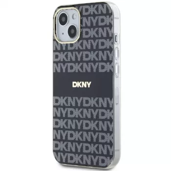 DKNY DKHMP15MHRHSEK Hard Case for iPhone 15 Plus / 14 Plus 6.7 inch Black IML Mono & Stripe MagSafe