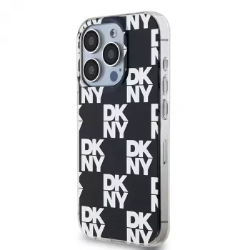 DKNY DKHCP15LHDLCEK hard case for Apple iPhone 15 Pro 6.1, black, IML Checkered Mono Pattern