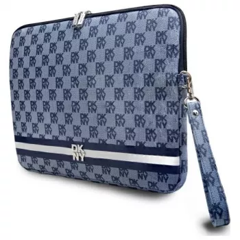 DKNY pouzdro DKCS14PVSHLB 14 inch modré kostkované vzor potištěné pruhy pouzdro na notebook