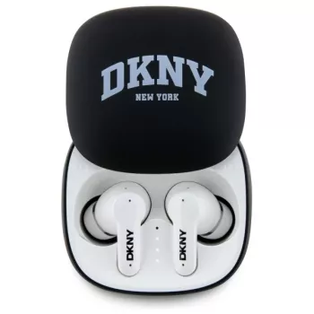 DKNY DKTWS3DNYAK Bluetooth TWS sluchátka do uší s nabíjecím pouzdrem, pogumovaný matný povrch, černá