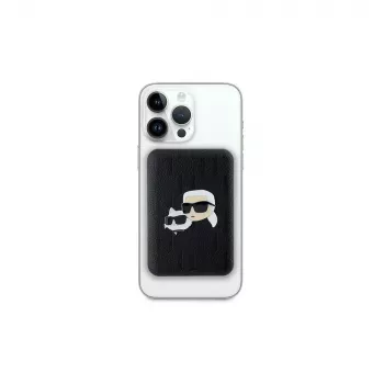 Powerbanka bezdrátová Karl Lagerfeld 5000mAh 15W MagSafe černá Karl & Choupette Head Pin KF002166