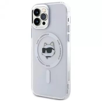 Karl Lagerfeld KLHMP12MHLSCHH pevné pouzdro pro iPhone 12/12 Pro 6,1 inch bílé IML Metal Choupette Head MagSafe