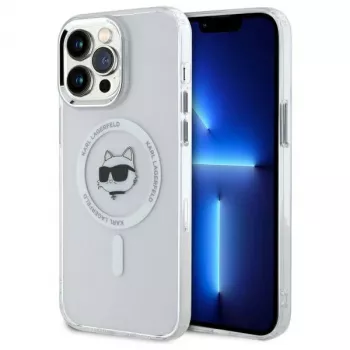 Karl Lagerfeld KLHMP13XHLSCHH iPhone 13 Pro Max 6,7 inch bílé pevné pouzdro IML Metal Choupette Head MagSafe