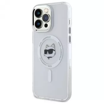 Karl Lagerfeld KLHMP13XHLSCHH iPhone 13 Pro Max 6,7 inch bílé pevné pouzdro IML Metal Choupette Head MagSafe