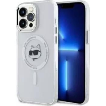 Karl Lagerfeld KLHMP14XHLSCHH iPhone 14 Pro Max 6,7 inch bílé pevné pouzdro IML Metal Choupette Head MagSafe