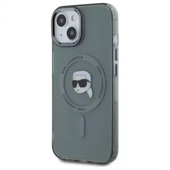 Pouzdro Karl Lagerfeld KLHMP15SHLSKIK IML Metal Karl Head MagSafe pro Apple iPhone 15 6,1 inch černé