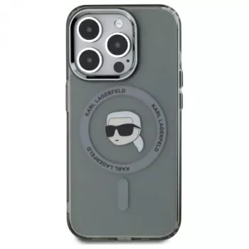 Pouzdro Karl Lagerfeld KLHMP15XHLSKIK IML Metal Karl Head MagSafe pro iPhone 15 Pro Max 6,7 inch černé