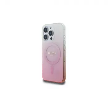 Guess IML Glitter Gradient pouzdro MagSafe pro iPhone 16 Pro (růžové)