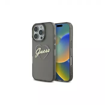 Guess GUHCP16LHCHGSPK pevné pouzdro pro Apple iPhone 16 Pro 6,3 inch černé IML Heart