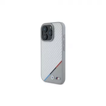BMW M Carbon Tricolor Line Hardcase for iPhone 16 Pro 6.3 inch Grey MagSafe