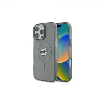 Karl Lagerfeld KLHMP16XHLSCHK pevné pouzdro pro iPhone 16 Pro Max 6,9 inch černé IML Metal Choupette Head MagSafe