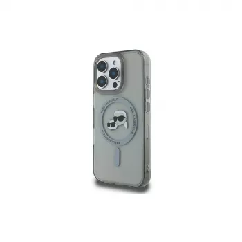 Pouzdro Karl Lagerfeld KLHMP16LHLSKCK pro iPhone 16 Pro 6,3 inch černé IML Metal Karl & Choupette Head MagSafe