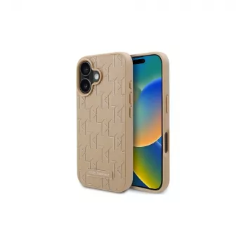 Karl Lagerfeld KLHMP16SPKHPORPE pevné pouzdro pro iPhone 16 6,1 inch béžové Hot Stamp MagSafe