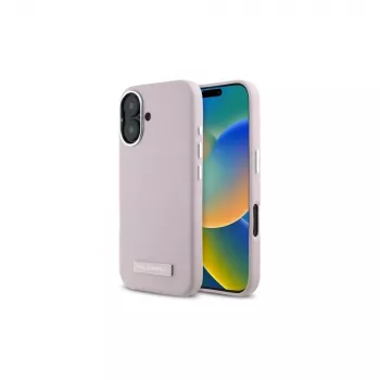 Karl Lagerfeld KLHMP16SPGMSRPP iPhone 16 6,1 inch pevné pouzdro FW Metal Plate MagSafe růžové