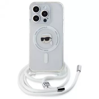 Pouzdro Hardcase Crossbody IML Karl Head MagSafe Karl Lagerfeld pro iPhone 16 Pro transparentní