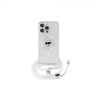Karl Lagerfeld KLHMP16LHCCHNT iPhone 16 Pro 6,3 hardcase průhledný IML Choupette Head & Cord MagSafe