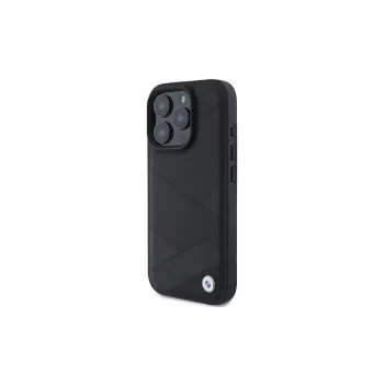 Pouzdro Hardcase Sign Leather Crossing Lines Pattern BMW pro Apple iPhone 16 Pro 6,3