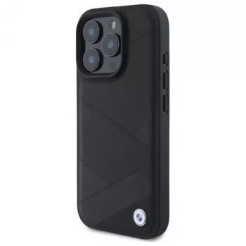 Pouzdro Hardcase Sign Leather Crossing Lines Pattern BMW BMHCP16X23RCGPK pro iPhone 16 Pro Max 6,9