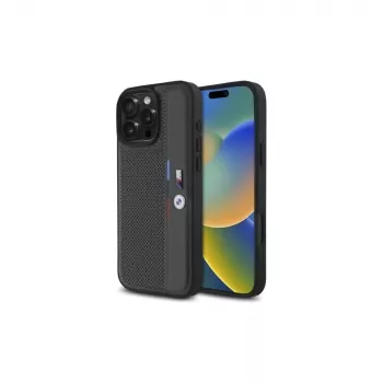 BMW M Perforated Tricolor Detail Line Hard Case for Apple iPhone 16 Pro Max 6.9 inch - Anthracite