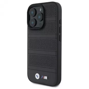 BMW M Perforated And Stitched Line MagSafe Hard Case for iPhone 16 Pro Max 6.9 Black