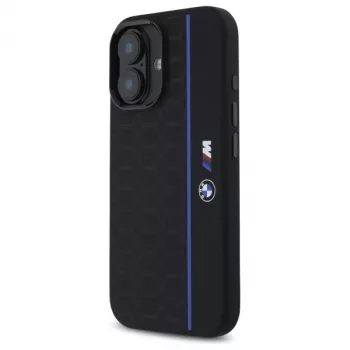 Pouzdro Hardcase Silicone Hexagon Blue Line MagSafe BMW BMHMP16S23SHEB pro iPhone 16 6,1