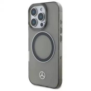 Mercedes-Benz iPhone 16 Pro Max 6,9 inch Pevné pouzdro stříbrný prsten MagSafe černá