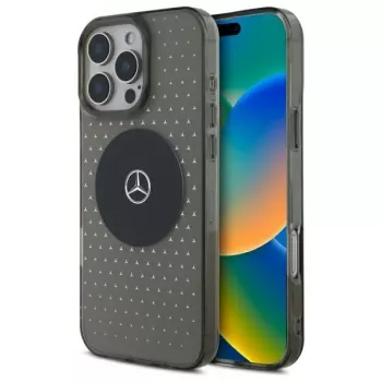 Mercedes-Benz iPhone 16 Pro 6,3 inch pevné pouzdro Star Pattern MagSafe černé