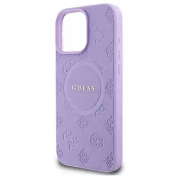 Guess GUHMP16XPSAPSMEU iPhone 16 Pro Max 6,9 inch fialové pevné pouzdro Saffiano Peony Classic Logo MagSafe