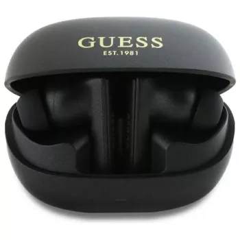 Guess Capsule Printed Logo - Bluetooth TWS ANC & ENC sluchátka s nabíjecím pouzdrem (černá)