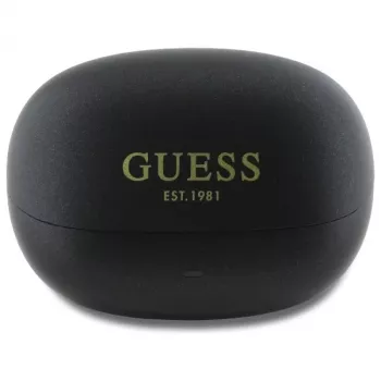 Guess Capsule Printed Logo - Bluetooth TWS ANC & ENC sluchátka s nabíjecím pouzdrem (černá)