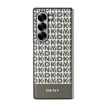 DKNY DKHMZFD6PSOSPW Samsung Galaxy Z Fold6 Back Cover Brown Repeat Pattern Bottom Stripe