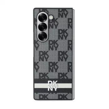 DKNY DKHCZFD6PCPTSSKZ Chequered Pattern Printed Stripes Hard Case for Samsung Galaxy Z Fold 6 - Black