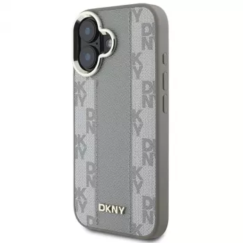 DKNY DKHMP16SPCPVSLE Hard Case for Apple iPhone 16, Beige Checkered Pattern with MagSafe