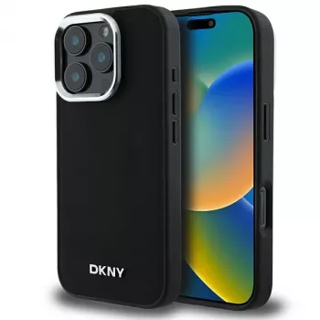DKNY DKHMP16XPSCMCLK Hard Case for Apple iPhone 16 Pro Max 6.9 inch Black Plain Silver Logo MagSafe