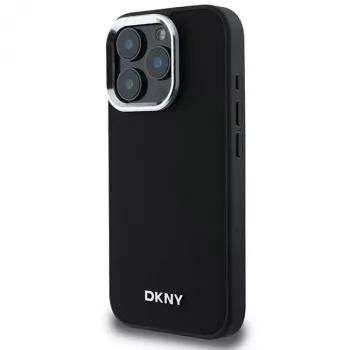 DKNY DKHMP16XPSCMCLK Hard Case for Apple iPhone 16 Pro Max 6.9 inch Black Plain Silver Logo MagSafe