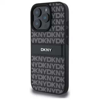 DKNY DKHCP16LPRTHSLK Hard Case for Apple iPhone 16 Pro 6.3 inch Black Texture Pattern Tonal Stripe