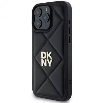 DKNY DKHCP16LPQDSLK Quilted Stack Logo iPhone 16 Pro Case Black