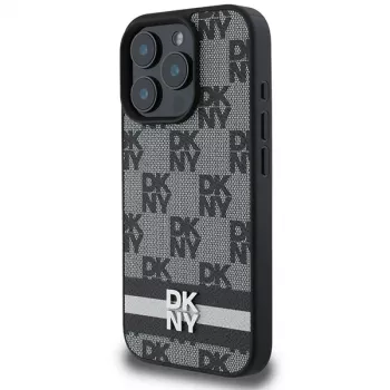 DKNY DKHCP16XPCPTSSK Hard Case for iPhone 16 Pro Max 6.9 inch Black Checkered Pattern & Printed Stripes