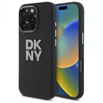 DKNY DKHCP16XSMCBSK iPhone 16 Pro Max 6.9 inch Hardcase Liquid Silicone Metal Logo - Black