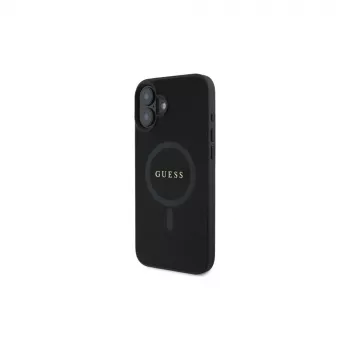 Guess GUHMP16SPSAHMCK pevné pouzdro Saffiano Classic Logo MagSafe pro iPhone 16 6,1 inch - černé