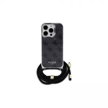 Guess GUHCP16XHC4SEK iPhone 16 Pro Max 6,9 inch pevné pouzdro crossbody šňůrka 4G potisk černé