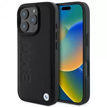 Pouzdro Hardcase Hot Stamp Leather BMW pro iPhone 16 Pro 6,3