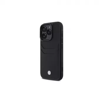 Pouzdro Hardcase Signature Leather s přihrádkou na karty BMW pro Apple iPhone 16 Pro Max 6,9