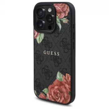 Guess GUHMP16XP4ROPEMCK iPhone 16 Pro Max 6.9 inch Black Hardcase 4G Flowers Print MagSafe