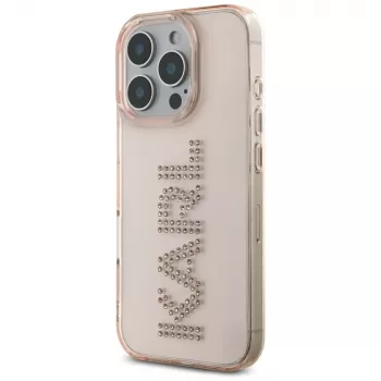 KARL LAGERFELD IML Rhinestones Logo pouzdro pro iPhone 16 Pro růžové
