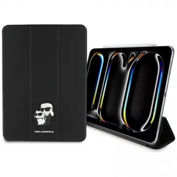 Pouzdro knížkové Karl Lagerfeld KLFC11PM24SAKCK pro iPad Pro 11 M4 2024 / M5 2025 černé Saffiano magnetické Karl & Choupette