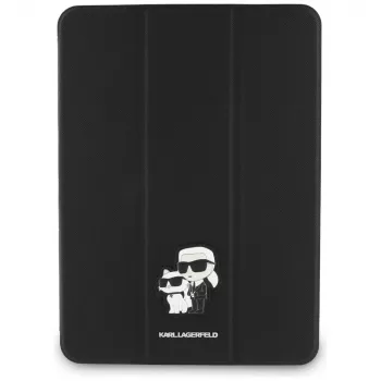 Pouzdro knížkové Karl Lagerfeld KLFC11PM24SAKCK pro iPad Pro 11 M4 2024 / M5 2025 černé Saffiano magnetické Karl & Choupette