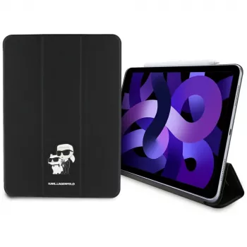 Pouzdro knížkové Karl Lagerfeld KLFC11RM24SAKCK pro iPad Air 11 M2 2024 / M3 2025 / M4 2026 černé Saffiano magnetické Karl & Choupette