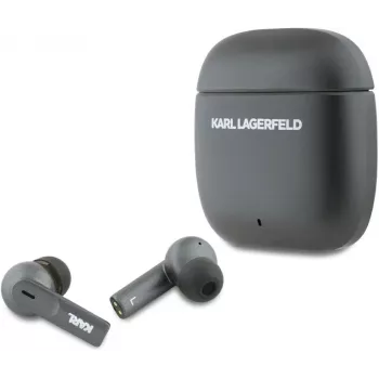 KARL LAGERFELD Metal Printed Logo TWS sluchátka s ANC/ENC - černá